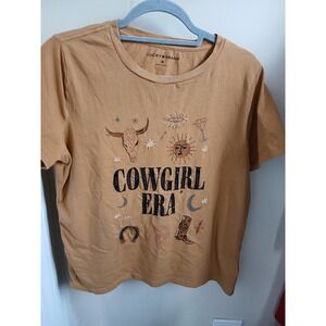 Lucky Brand Cowgirl Era Graphic T Shirt Embroidered Short Sleeve Women's Medium